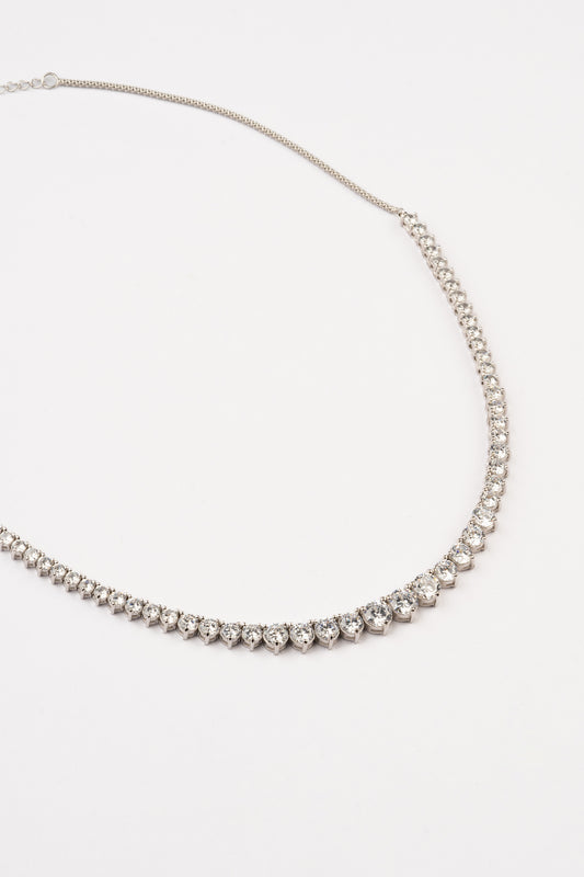 Semi Tennis Silver Necklace