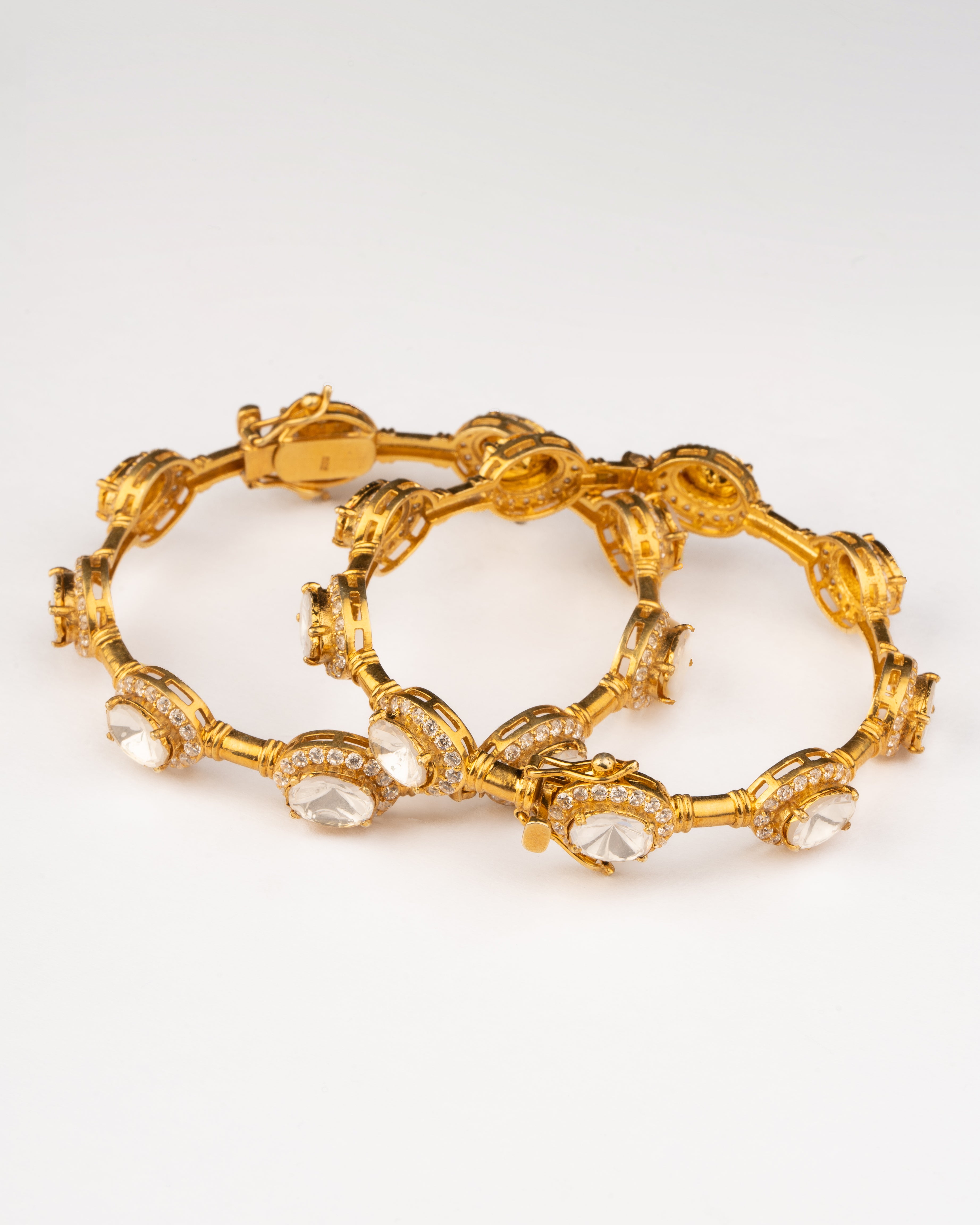 Buy Iliana Gold-Plated Handmade Silver Bangles – The Mauve Unitx