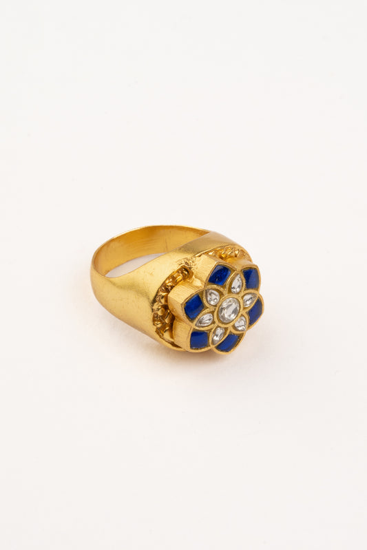 Neelam Handcrafted Kundan Ring